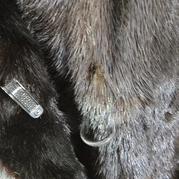 Authentic Real Mink Fur Coat Deep Chocolate Brown Long Length Large Glam Luxe - Picture 12 of 16